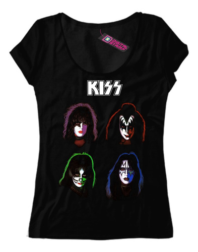 Remera Mujer Kiss Banda Hardrock Caras T814 Dtg Premium