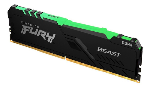 Memoria RAM Fury Beast DDR4 RGB gamer color negro 8GB 1 Kingston KF432C16BBA/8