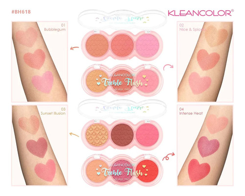 Kleancolor Treble Flush Blush Trio