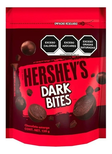 2 Pza Chocolate Hershey's Bites Amargo 120 G