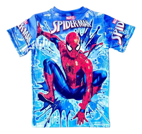 Playera Niño Spider Man Algodon Hombre Araña Algodon