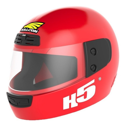 Casco para moto integral Halcon H5  rojo talle S 