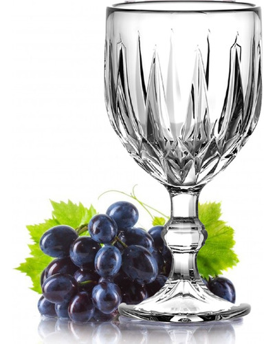 Caja 36 Piezas Copa De Vidrio Labrada Tinto Vicenza 305 Ml
