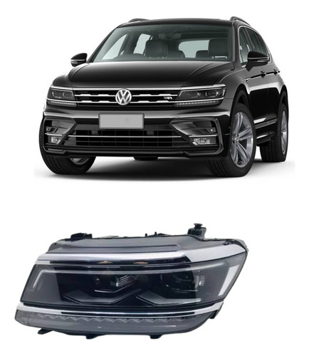Farol Tiguan R- Line 18 Á 22 Eletrico C/ Led Xenon Esquerdo