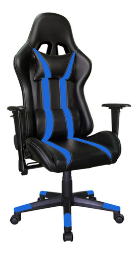 Silla de escritorio Morshop S19 gamer ergonómica  negra y azul
