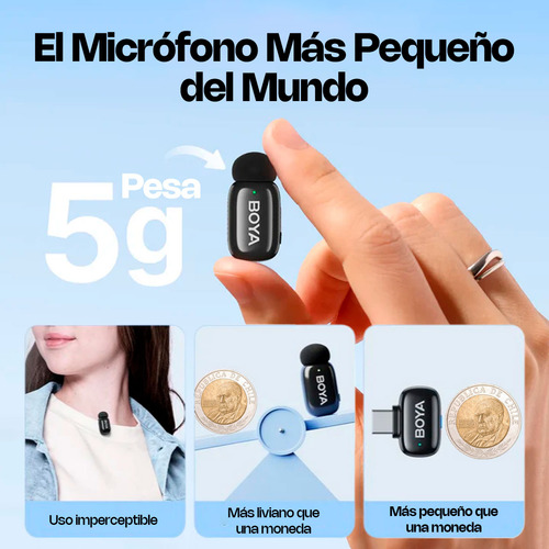Micrófono Inalámbrico Boya Mini Usbc Con Cambio De Voz Por Ia