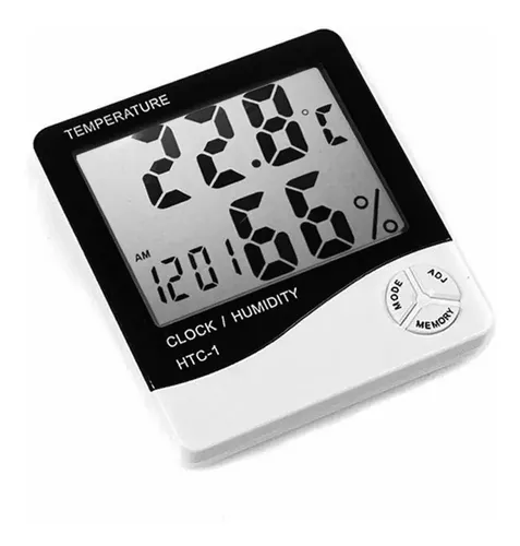 Termómetro Higrómetro Ambiental Reloj Alarma Htc-1