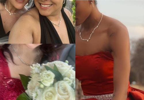 Yevo Conjunto De Joya Collar Aretes Pulsera Para Boda Novia