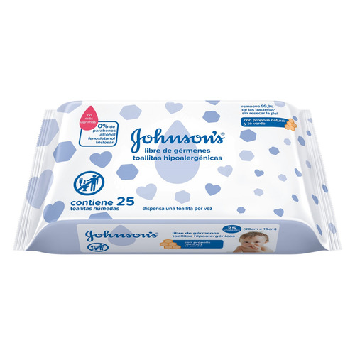 Toallitas húmedas Johnson's Baby Libre de Gérmenes 25 u