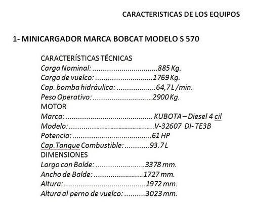 Bobcat Minicargadora S570 Mod 2015 Excelente Estado