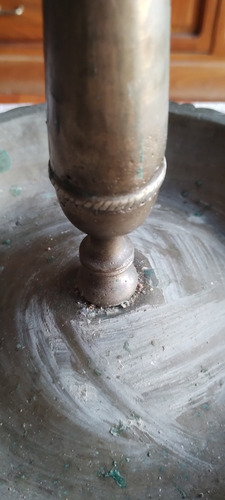 Antigua Palmatoria De Mesa En Metal Blanco ..no Envío.... (Usado)