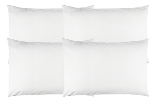 Kit 4 Travesseiros Select Luxo + 4 Fronhas 100% Algodão Cor Branco