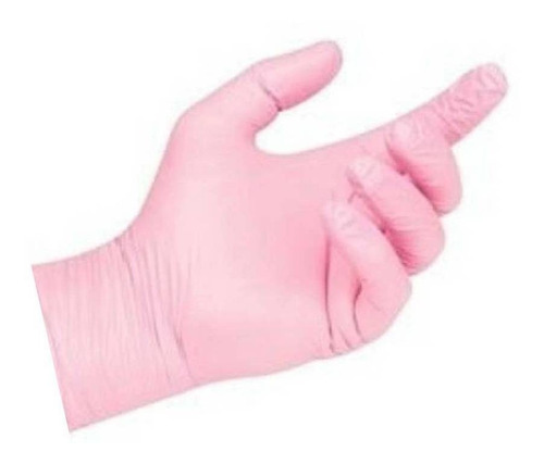 Guantes descartables antideslizantes Talge color rosa talle S de nitrilo en pack de 10 x 100 unidades