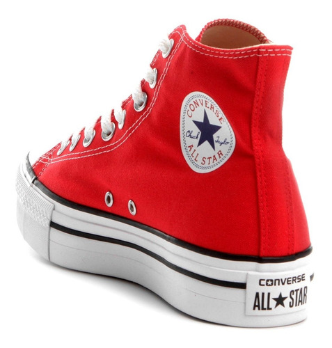 all star cano alto vermelho plataforma