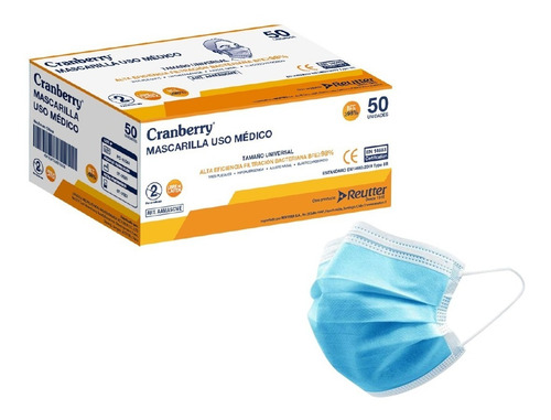 Mascarilla 3 Pliegues Tipo Ii De Uso Médico Bfe 98% Deltamed