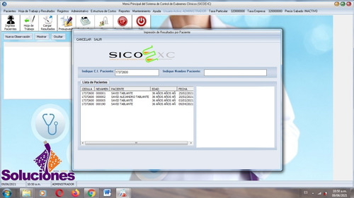 Imagen 1 de 9 de Software Para Laboratorios Clinicos (sicoexc)