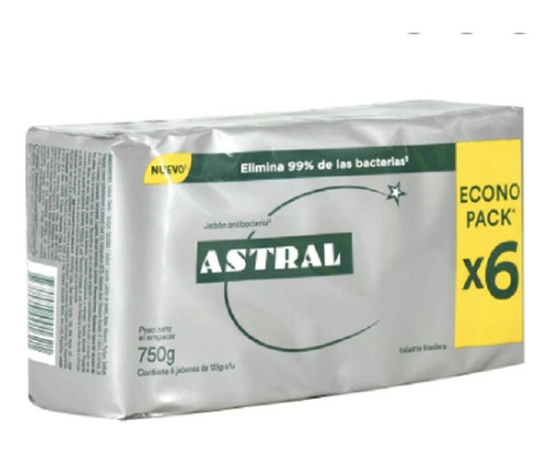 Astral Jabon Antibacterial Pack X6 125g C/u