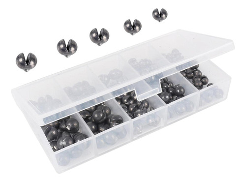 100/120pcs Kit De Pesca Pesos, Redonda Split Shot 100pcs
