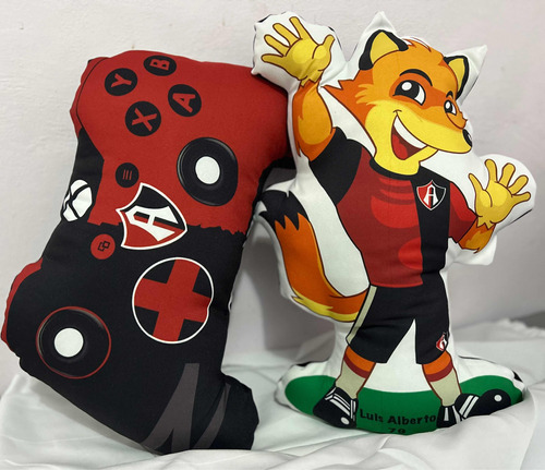 2 Cojines Personalizados Atlas Fc Mascota 60cm Futbol
