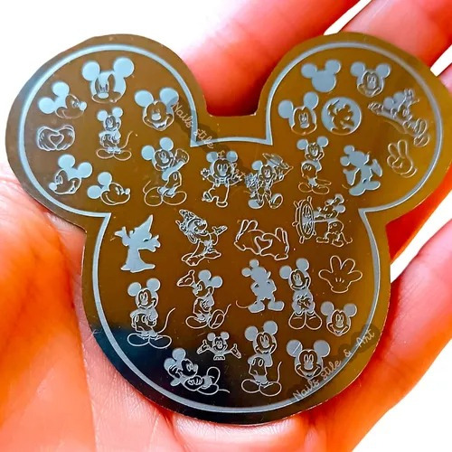 Placa Mickey Mouse Minnie Estampado De Uñas Sello