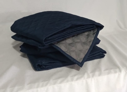 Imagen 3 de 3 de Protector Sofá Negro Gris Microfibra 3 Puestos Doble Faz