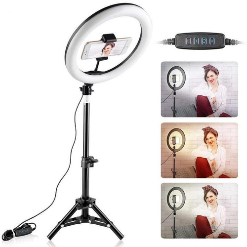 Aro De Luz 26 Cm + Tripode Profesional 2.10 Metros De Altura
