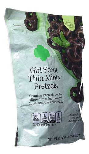 Girl Scout Thin Mints Pretzels 100% Real Dark Chocolate, 26