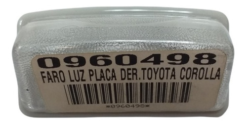 Luz Porta Placa Derecho Toyota Corolla New Sensacion