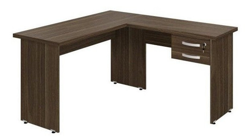 Mesa de oficina en forma de L con 2 cajones, 136 cm x 143 cm, parte superior Cwt