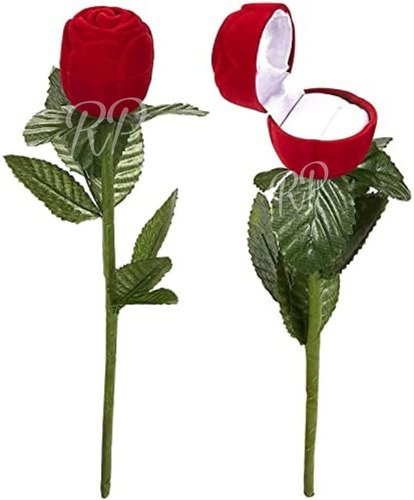 Imagen 1 de 2 de Caja De Joyas En Forma De Rosa, Flor Roja 
