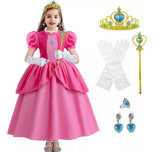 Disfraz De Princesa Peach Super Brothers Para Niñas Vestido Fiesta De Cumpleaños Carnaval Cosplay Peaches Halloween Navidad