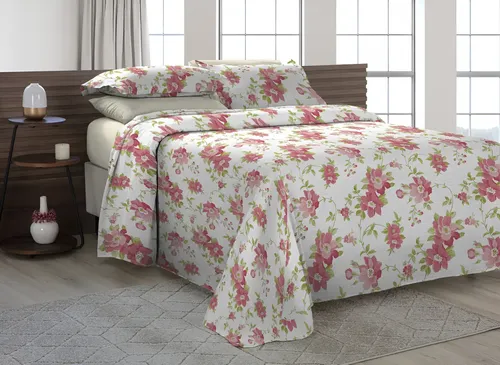 Cobre Leito Piquet Madrid King 3 Peças Floral 4