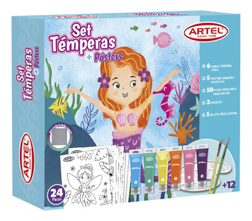 Temperas Set Fantasia Artel 24 Piezas