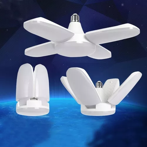 4 bombillas LED para ventilador, bombilla de ventilador ajustable, lámpara  LED deformable, luz LED tribrillante, luz blanca de 4 aspas, bombillas LED