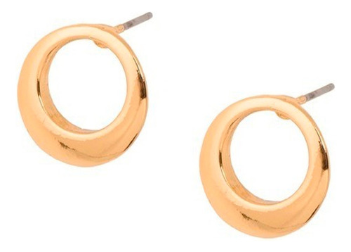 Arete Con Baño De Oro Con Forma Circulo Vacio Marca Nice