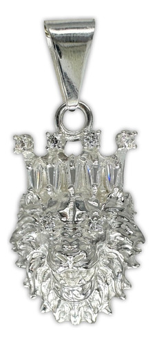 Dije De Plata .925 León Corona Con Zirconia.