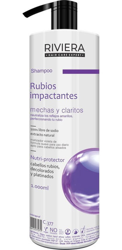 Shampoo Riviera 1 Lt. Rubios Impactantes