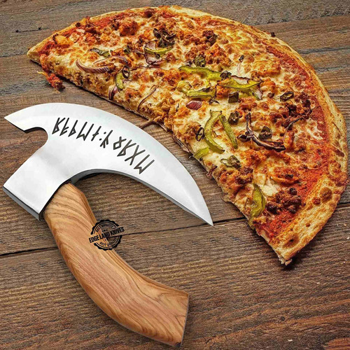 Hacha Pizza Viking Mango Madera Olivo Mini Vikinga Vaina
