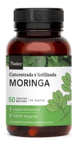 Moringa Concentrada Y Liofilizada X 50 Capsulas Natier - Dw