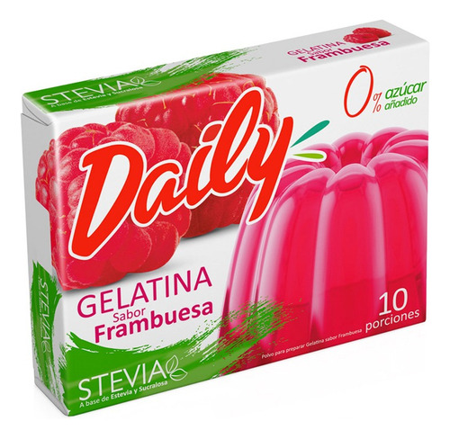 Gelatina Con Stevia Daily Sabor Frambuesa Jalea Sin Azucar