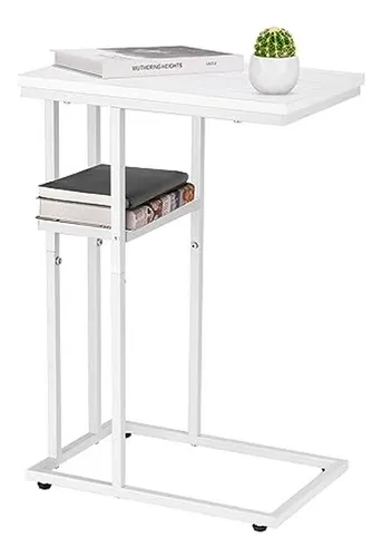 Mesa Auxiliar En Forma De C, Ideal Para Sofá Y Cama, Espacio