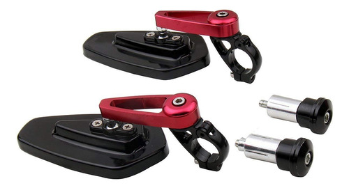 Motortogo 1 Par Flecha Negro Vastago Rojo Cnc Manillar Para