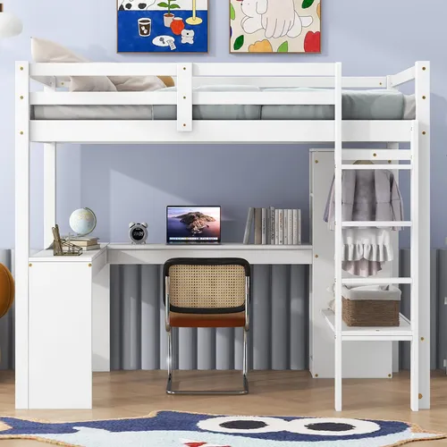 comprar Yopto Cama Loft De Tamaño Individual Con Escritorio En For.