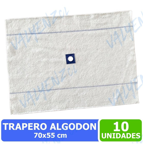 10 Traperos Algodon Premium Con Ojal 70×55 Limpieza Pisos