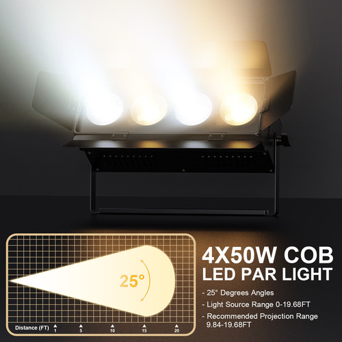Focos Con Barn Gate Blanco Cálido Y Frío 200w Cob 4 En 1 Led