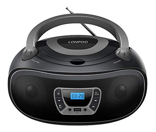 Radio Am/fm Con Reproductor De Cd/bluetooth/usb, Color Negro