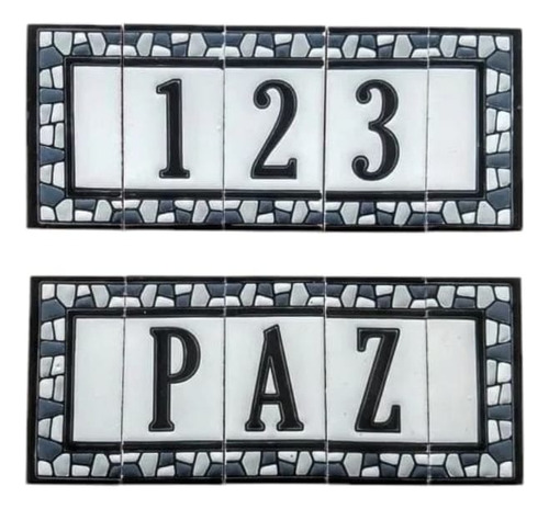 Modulos De Letras Y Numeros Gaudi Bco Y N. Relieve Azulejos