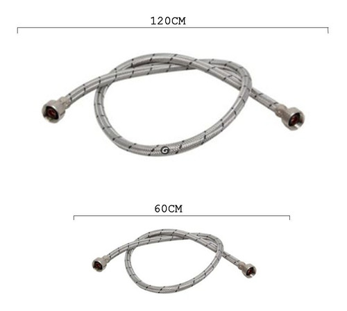 Acoples Valvula Pedal Flexometalico De 60cm Y 120cm. 