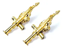Comprar Prendedores De Partituras u002F Hinário Sax Reto Dourado O Par