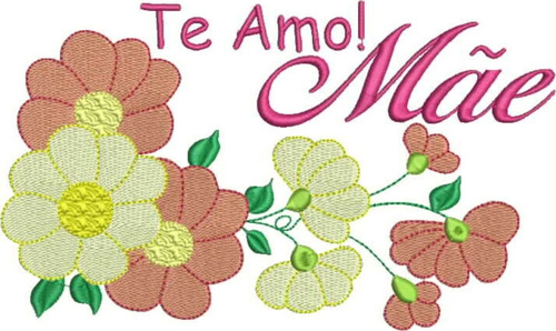 Matriz Bordado Ponto Cheio Mãe Coração Frase Dinda C0100